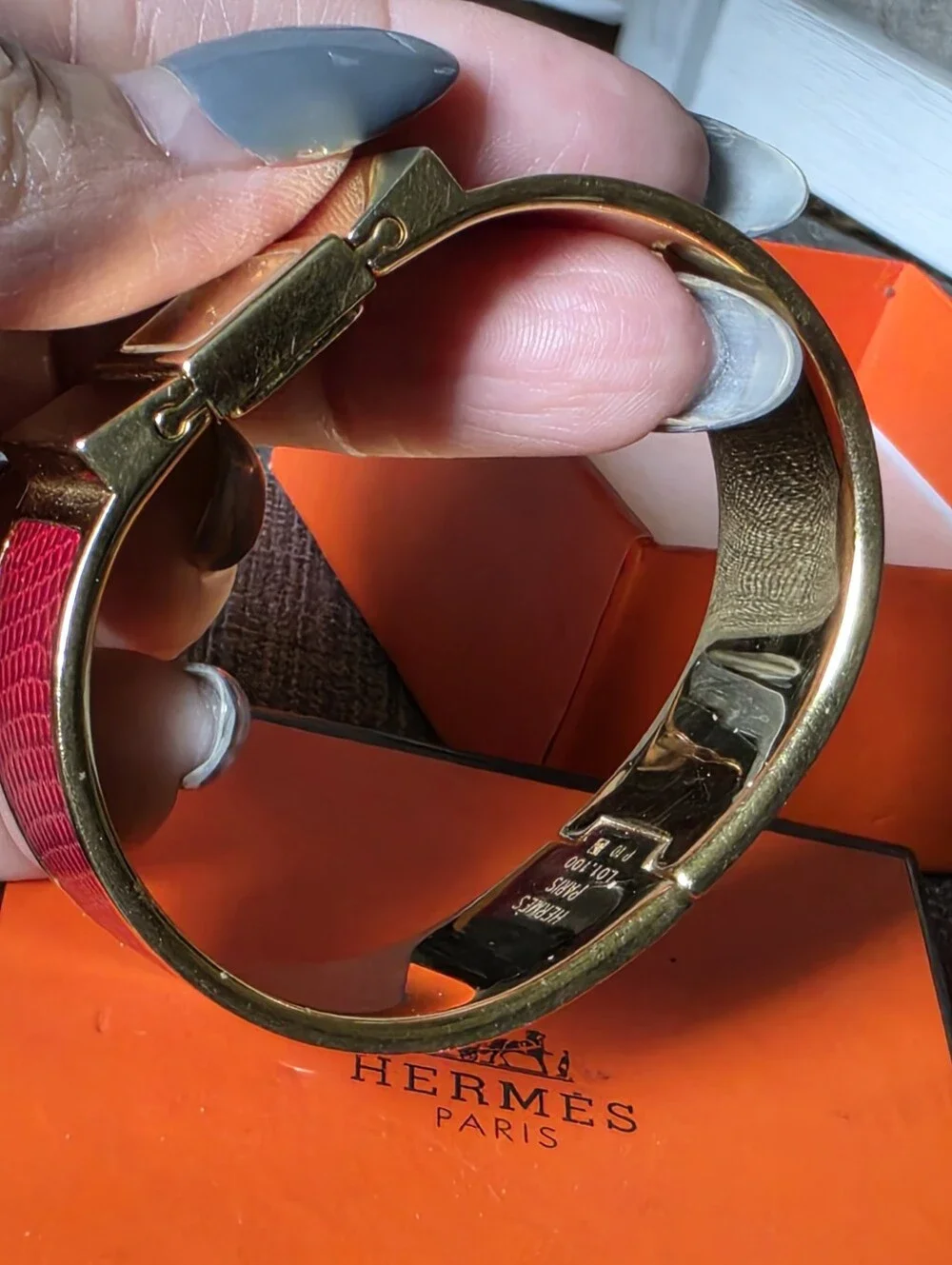 Authentic Hermes Loquet Bangle Bracelet Watch
